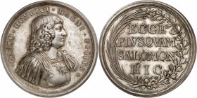 FRANCE FÉODALES
Dombes Gaston de France, duc d’Orléans. Médaille en argent 1660, frappée à l’occasion de la mort du Duc, par Hardy.
Av. Buste cuiras...