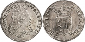 FRANCE FÉODALES
Lorraine, Léopold (1690-1729). Teston 1723, Nancy.
Av. Buste drapé à droite. Rv. Écu couronné.
Flon. 134. 8,01 g.
Presque Superbe...