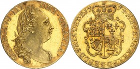 GRANDE-BRETAGNE
Georges III (1760-1820). Guinée 1774, frappe sur flan bruni.
Av. Buste lauré à droite. Rv. Écu couronné.
S. 3728, Fr. 355.
PCGS PR...