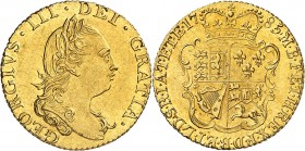GRANDE-BRETAGNE
Georges III (1760-1820). 1/2 guinée 1785.
Av. Buste lauré à droite. Rv. Écu couronné.
S. 3734, Fr. 361.
PCGS MS 62. Superbe à Fleu...