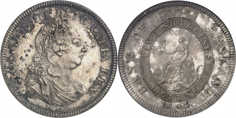 GRANDE-BRETAGNE
Georges III (1760-1820). Dollar (5 shillings) 1804, Londres.
A...
