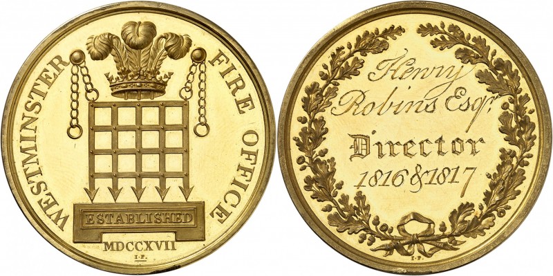 GRANDE-BRETAGNE
Georges III (1760-1820). Médaille en or 1817, frappée pour célé...
