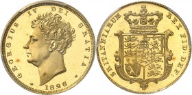 GRANDE-BRETAGNE
Georges IV (1820-1830). Souverain (pound) 1826, Londres, frappe sur flan bruni.
Av. Tête nue à gauche. Rv. Écu couronné.
S. 3801, F...