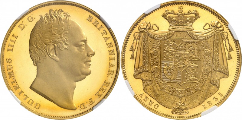 GRANDE-BRETAGNE
Guillaume IV (1830-1837). 5 souverains 1831 (5 pounds), Londres...