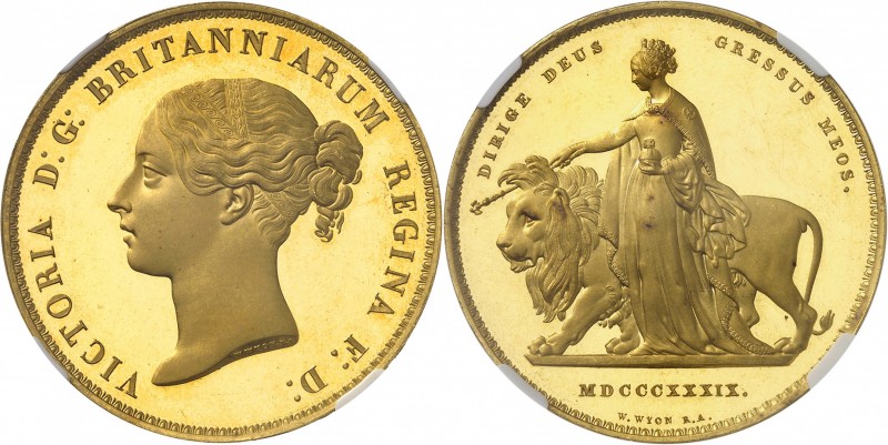 GRANDE-BRETAGNE
Victoria (1837-1901). Una 1839, 5 souverains (5 pounds) « Una a...