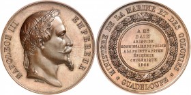 GUADELOUPE
Napoléon III (1852-1870). Médaille en bronze 1865, décernée au commissaire Aristide Dain, en poste à Pointe-à-Pitre lors de l’épidémie de ...