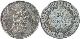 INDOCHINE
10 cent 1895 « 2,7 gr. » A, Paris,
Av. La Liberté assise. Rv. Valeur dans une couronne.
Lec. 136.
Top pop : plus haut grade (le second e...