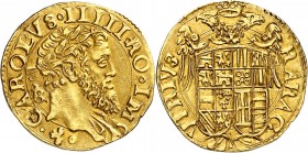 ITALIE
Naples, Charles Quint (1516-1554). Scudo non daté.
Av. Buste lauré à droite. Rv. Écu couronné sous un aigle bicéphale.
Fr. 834. 3,36 g.
NGC...