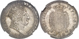ITALIE
Naples Ferdinand I (1816-1825). Piastre de 120 grana 1818, Naples.
Av. Buste couronné à droite. Rv. Armoiries couronnées.
Mont. 567.
NGC MS...