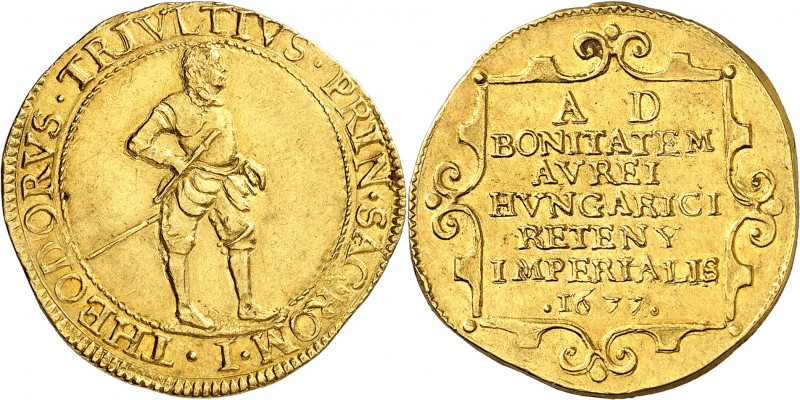 ITALIE
Retegno. Antonio Teodoro Trivulzio, (1676-1678). Double ducat 1677.
Av....