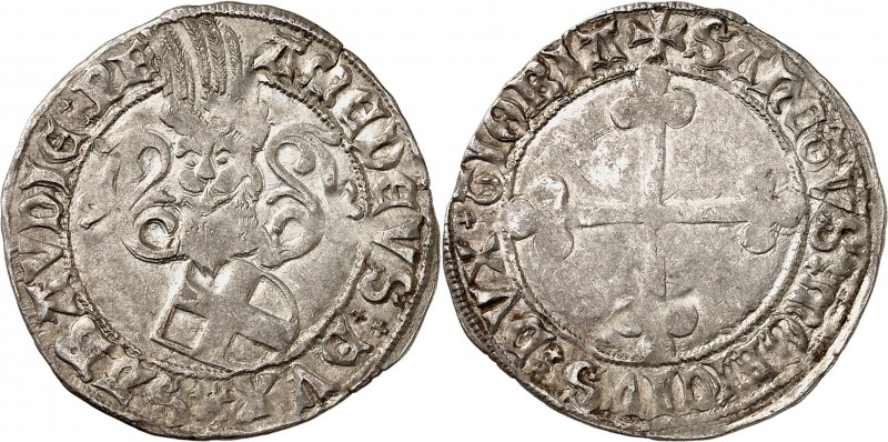 ITALIE
Savoie, Amedeo IX (1465-1472). Double gros Ier type, Bourg-en-Bresse.
A...