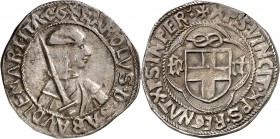 ITALIE
Savoie, Charles Ier (1482-1490). Teston, Cornavin.
Av. Buste en arme à droite. Rv. Ecu de Savoie, légende autour.
CNI 101.
TTB