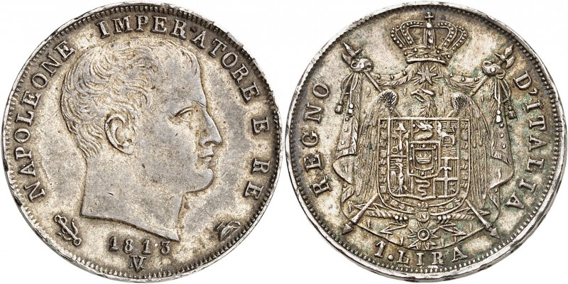 ITALIE
Venise, Napoléon Ier Roi d’Italie (1805-1814). Lira 1813 V, Venise.
Av....