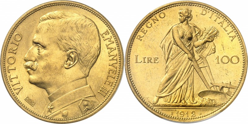 ITALIE
Victor Emmanuel III (1900-1946). 100 lire 1912, Rome.
Av. Buste en unif...
