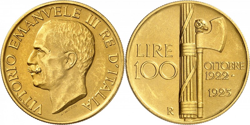 ITALIE
Victor Emmanuel III (1900-1946). 100 lire 1923, Rome.
Av. Tête nue à ga...