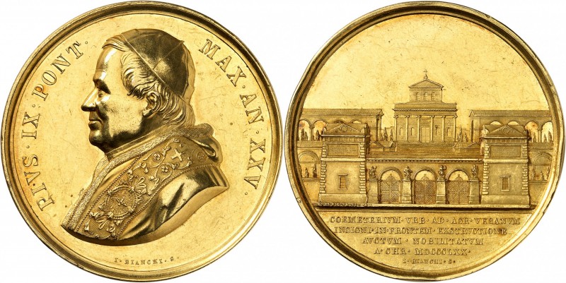 ITALIE
Vatican, Pie IX (1846-1878). Médaille en or 1870, célébrant l’achèvement...