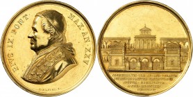 ITALIE
Vatican, Pie IX (1846-1878). Médaille en or 1870, célébrant l’achèvement des travaux du cimetière de Verano, par Bianchi.
Av. Buste habillé à...