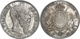MEXIQUE
Maximilien Ier (1864-1867). Peso 1866 Mo, Mexico.
Av. Tête nue à droite. Rv. Armoiries couronnées.
Km. 388.1.
PCGS MS 62. Patine irréguliè...