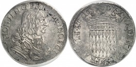 MONACO
Honoré II (1604-1662). Écu 1655.
Av. Buste drapé et cuirassé à droite. Rv. Écu couronné aux armes des Grimaldi.
CC. 30, G. MC34.
Top pop : ...