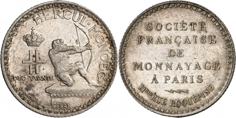 MONACO
Louis II (1922-1949). 2 francs 1924, essai en argent.
Av. Héraclès à dr...