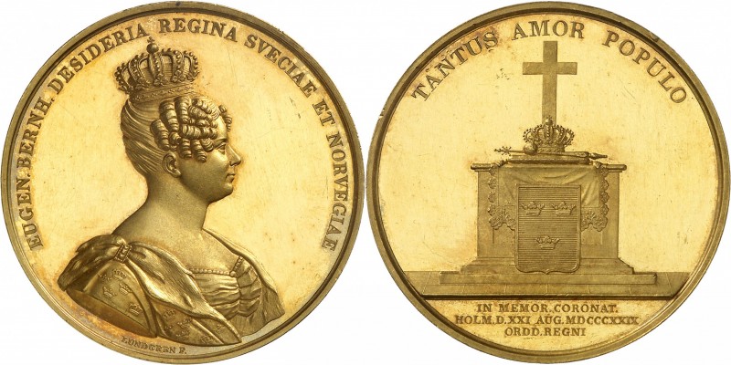 NORVÈGE
Desideria reine de Suède et Norvège, (1818-1844). Médaille en or 1829, ...