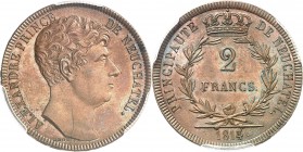 SUISSE
Neuchâtel. Alexandre Berthier (1806-1814). 2 francs 1814/3, Neuchâtel.
Av. Tête nue à droite. Rv. Valeur dans une couronne.
Km. Pn14.
Top p...