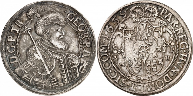 TRANSYLVANIE
Georges II Rakaezi (1648-1660). Thaler 1659 NB, Nagybanya.
Av. Bu...