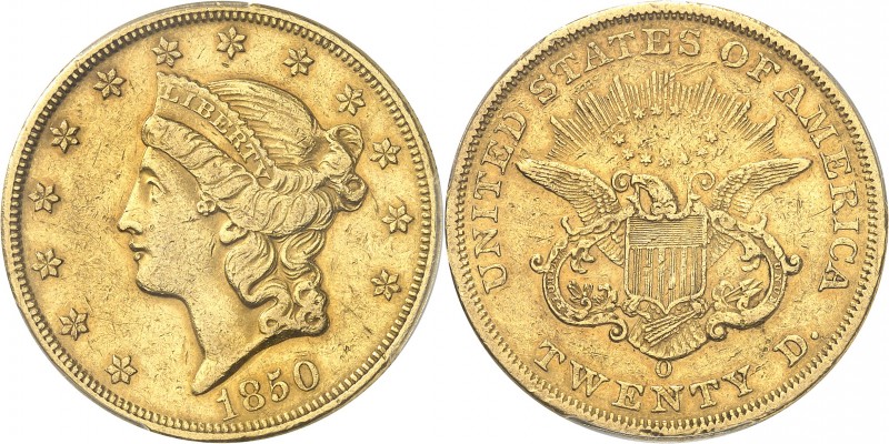 U.S.A.
20 dollars Liberty 1850, New-Orléans no motto.
Av. Tête de Liberté à ga...