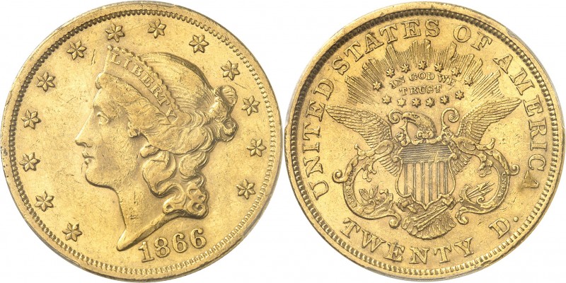 U.S.A.
20 dollars Liberty 1866, Philadelphie.
Av. Tête de Liberté à gauche. Rv...