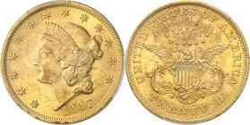 U.S.A.
20 dollars Liberty 1867, Philadelphie.
Av. Tête de Liberté à gauche. Rv. Aigle aux ailes déployées.
Fr. 174.
PCGS MS 62. Superbe
