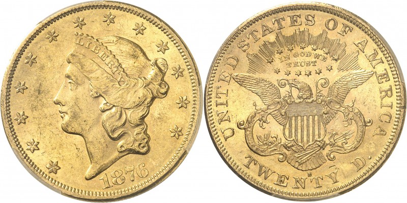 U.S.A.
20 dollars Liberty 1876 S, San Francisco.
Av. Tête de Liberté à gauche....