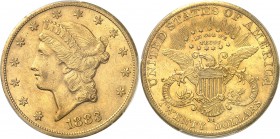 U.S.A.
20 dollars Liberty 1883 CC, Carson city.
Av. Tête de Liberté à gauche. Rv. Aigle aux ailes déployées.
Fr. 179.
PCGS AU 53. TTB
