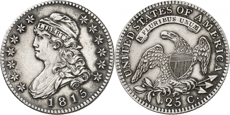 U.S.A.
25 cents 1815.
Av. Buste à gauche. Rv. Aigle, légende autour.
Km. 47....
