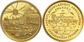 U.S.A.
Médaille en or, décernée par l’état d’Indianapolis à la société Woodburn-Sarven Wheel Co., vers la fin des années 1880, Par E. Smith.
Av. Scè...
