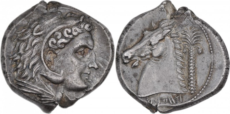 Sicily. Entella. Punic issues. Circa 300-289 BC. AR Tetradrachm (25mm, 17.26g, 6...
