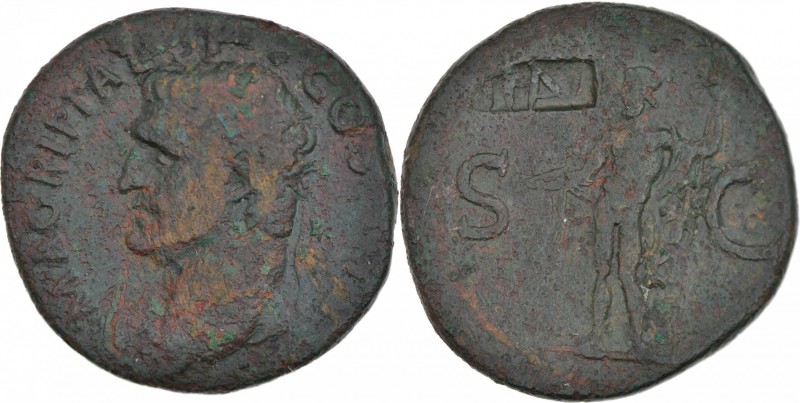 Germania Superior. Æ As (27mm, 10.71g, 7h). Countermark applied during the reign...