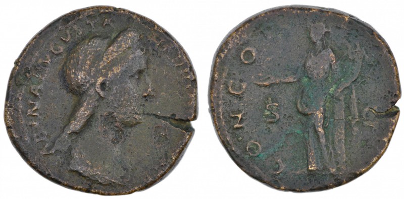 Sabina. Augusta, AD 128-136/7. Æ Sestertius (30mm, 22.68g, 6h). Rome mint. Struc...