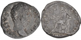 Aelius. Caesar, AD 136-138. AR Denarius (17mm, 3.50g, 6h), Rome mint. Struck under Hadrian, AD 137. L AELIVS CAESAR, bare head of Aelius to right / TR...