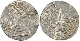 Czech Republic. Bohemia. Boleslav IV Chrabrý (The Brave). 1003-1004. AR Denar (18mm, 1.11 g). Prague mint. +ΛƆD[?]VHRiIV+V, cross consisting of three ...