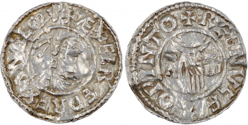 England. Aethelred II. 978-1016. AR Penny (20mm, 1.49 g, 8h). First Hand type (B...