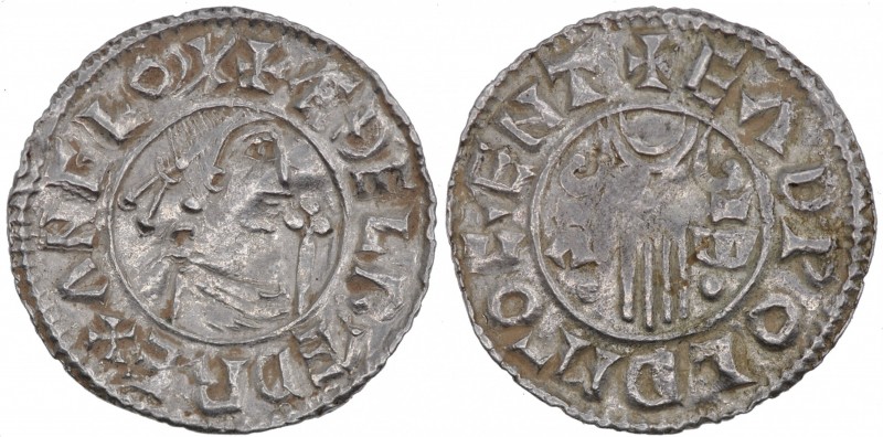 England. Aethelred II. 978-1016. AR Penny (20mm, 1.45 g, 9h). Second hand type (...