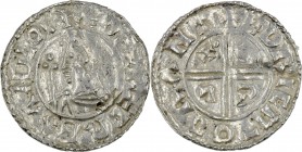 England. Aethelred II. 978-1016. AR Penny (19mm, 1.18 g, 9h). Crux type (BMC iiia, Hild. C). Cambridge mint; moneyer Eadric. Struck circa 991-997. + Æ...