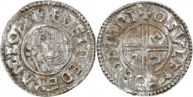 England. Aethelred II. 978-1016. AR Penny (20mm, 1.44g, 7h). Crux type (BMC iiia, Hild. C). York mint; moneyer Asulfr/Oswulf. Struck circa 991-997. + ...