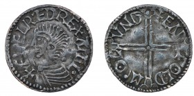 England. Aethelred II. 978-1016. AR Penny (19mm, 1.43 g, 12h). Long Cross type (BMC IVa, Hild. D). London mint; moneyer Eadwold. Struck circa 997-1003...