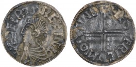 England. Aethelred II. 978-1016. AR Penny (19mm, 1.59 g, 9h). Long Cross type (BMC IVa, Hild. D). London mint; moneyer Leofric. Struck circa 997-1003....