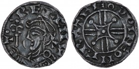 England. Harthacnut. 1035-1042. AR Penny (16mm, 1.20 g, 7h). Arm and Scepter type, in the name of Cnut (BMC xvii, Hild. I). Cambridge mint; moneyer Go...