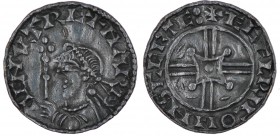 England. Harthacnut. 1035-1042. AR Penny (17mm, 1.10 g, 3h). Arm and Scepter type (BMC ii, Hild. B). Shaftesbury mint; moneyer Æthelric. Struck 1040-1...