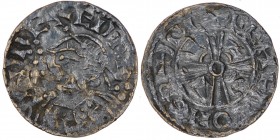 England. Edward the Confessor. 1042-1066. AR Penny (17mm, 0.99 g, 12h). Expanding cross type, light issue (BMC v, Hild. E). Norwich mint; moneyer Dagf...