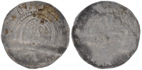 Germany. Archdiocese of Magdeburg. Anonymous c. 1040. AR Denar (17mm, 1.05g). Gittelde mint. [ ] ICEA[ ], head of saint / Blurred legends, cross in th...
