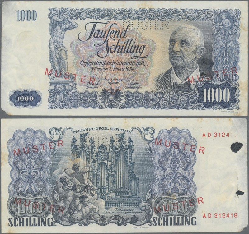 Austria: Österreichische Nationalbank 1000 Schilling 1954 SPECIMEN, P.135s with ...